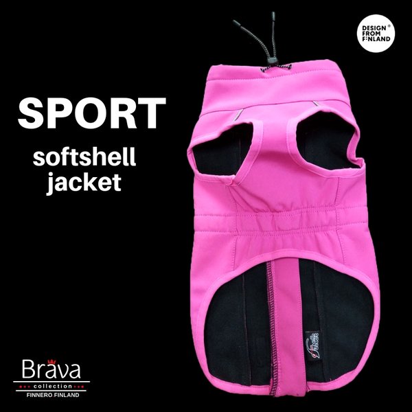 Sport-softshell-takki, pinkki, koko 25 cm