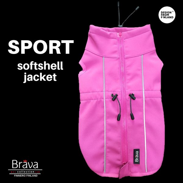 Sport-softshell-takki, pinkki, koko 25 cm