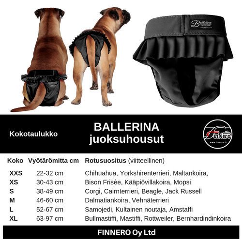 Ballerina - juoksuhousut, musta, koko xxs 22-32 cm